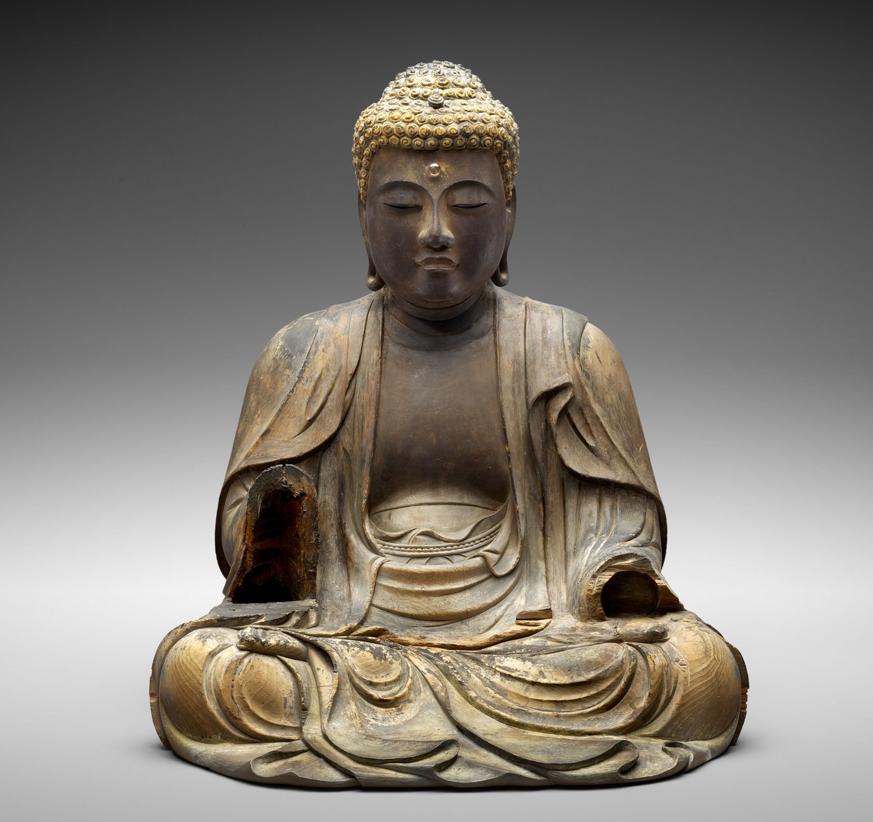 Amida, 1472 (polykromt tre) av Koei fl.1472 Koei fl.1472