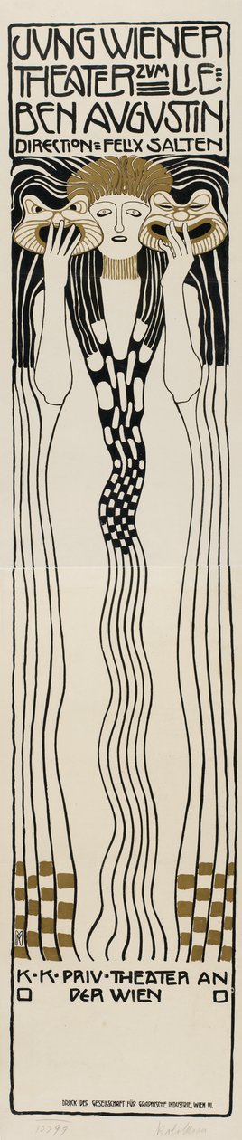 Ungt wiensk teater for å elske Augustin, 1901. av Koloman Moser