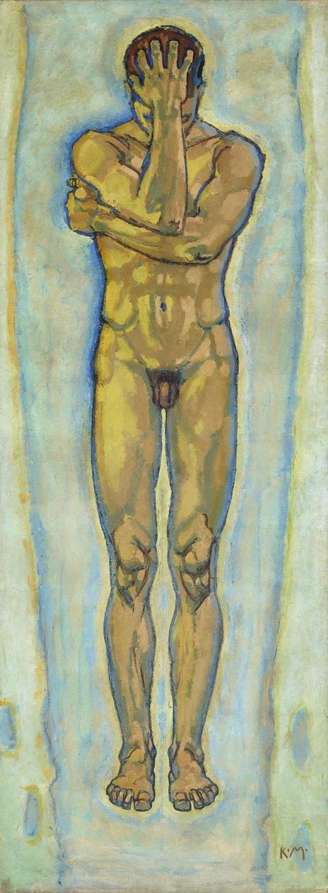 Mann naken gul og blå, ca. 1913. av Koloman Moser