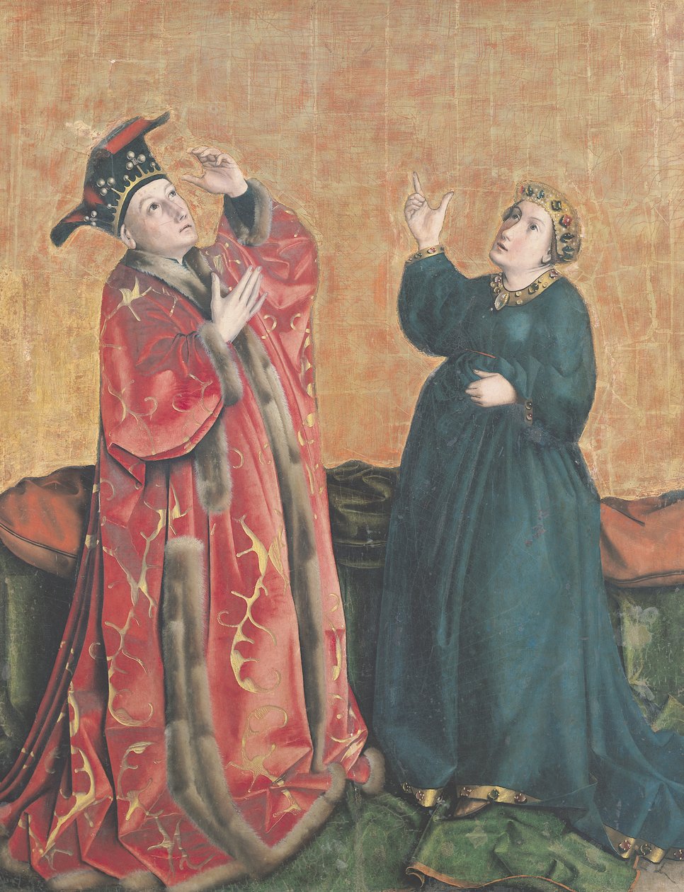 Keiser Augustus (63-14 f.Kr.) og den tiburtinske sibyllen, fra Frelsens speil-altertavle, ca. 1435 av Konrad Witz