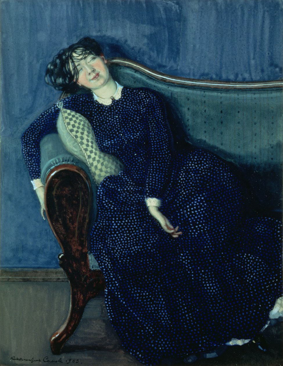 Sovende kvinne i blått, 1903 av Konstantin Andreevic Somov