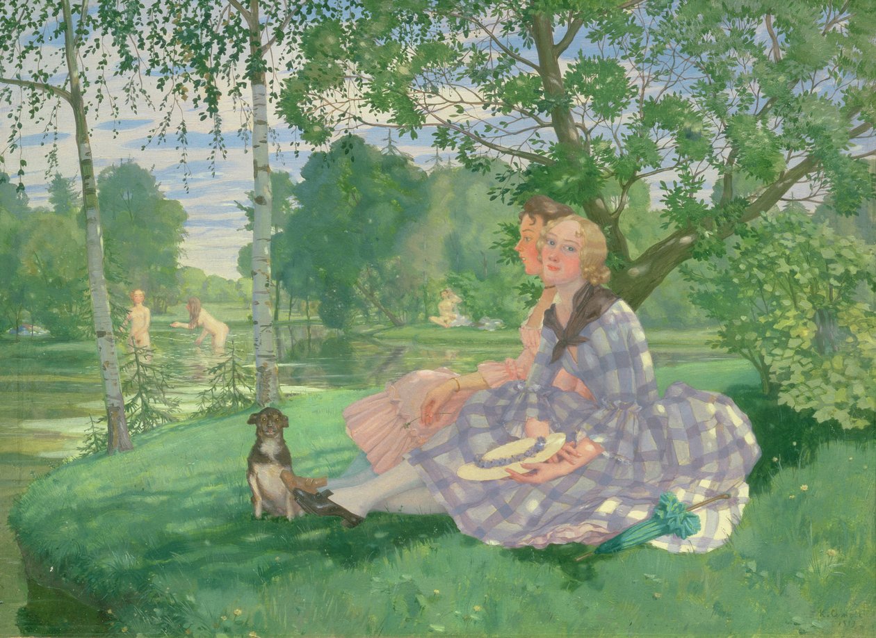 Sommer, 1919 (olje på papp) av Konstantin Andreevic Somov