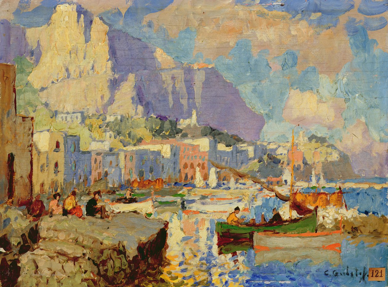 Capri sjølandskap av Konstantin Ivanovich Gorbatov