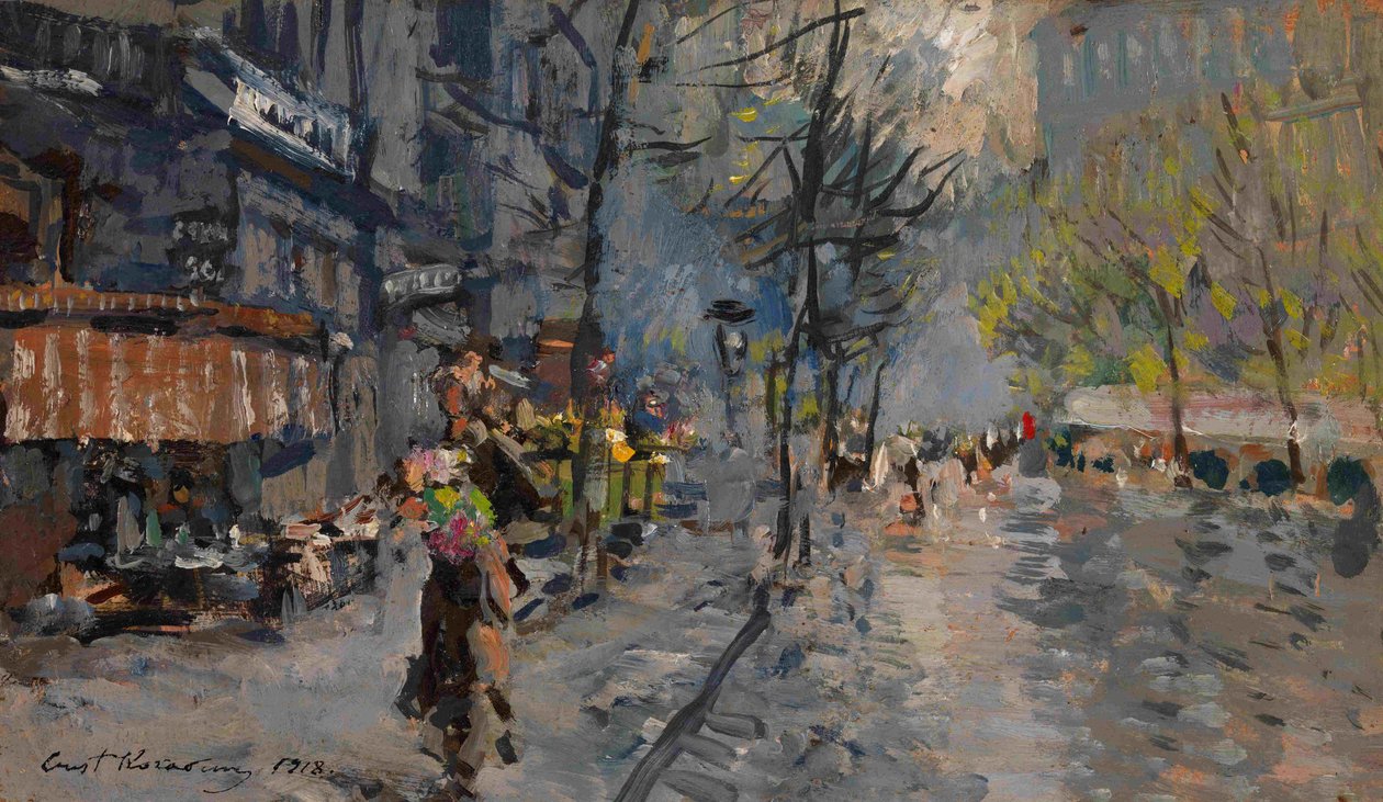 En gate i Paris, 1918 av Konstantin Alekseevich Korovin
