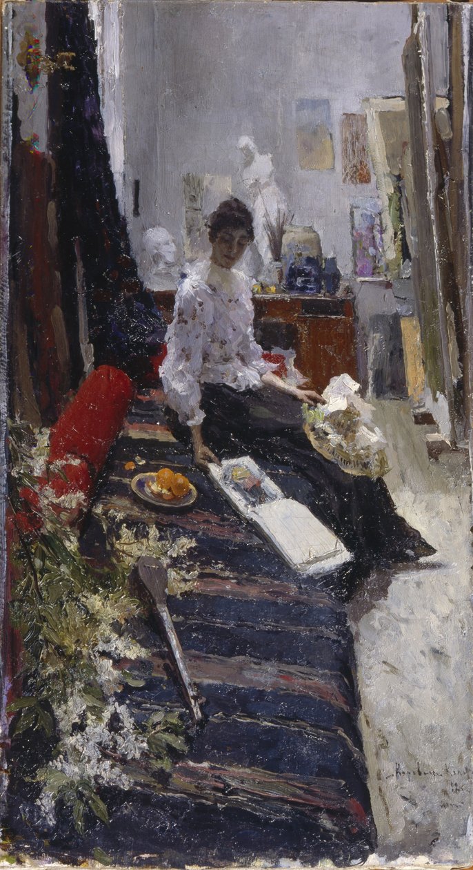 I Malerstudioet av Konstantin Alekseevich Korovin