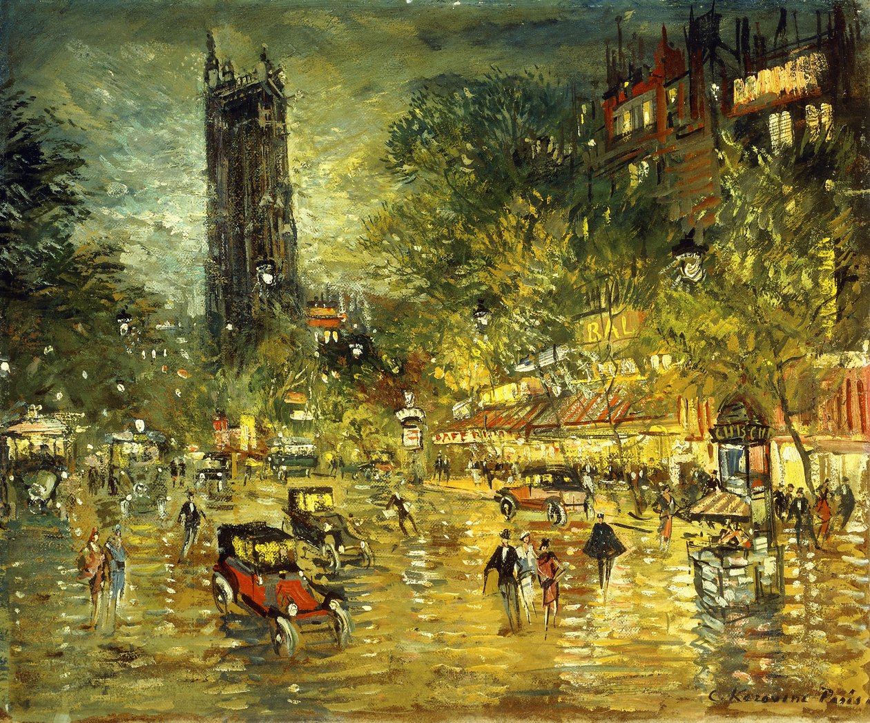 Parisisk gatescene av Konstantin Alekseevich Korovin