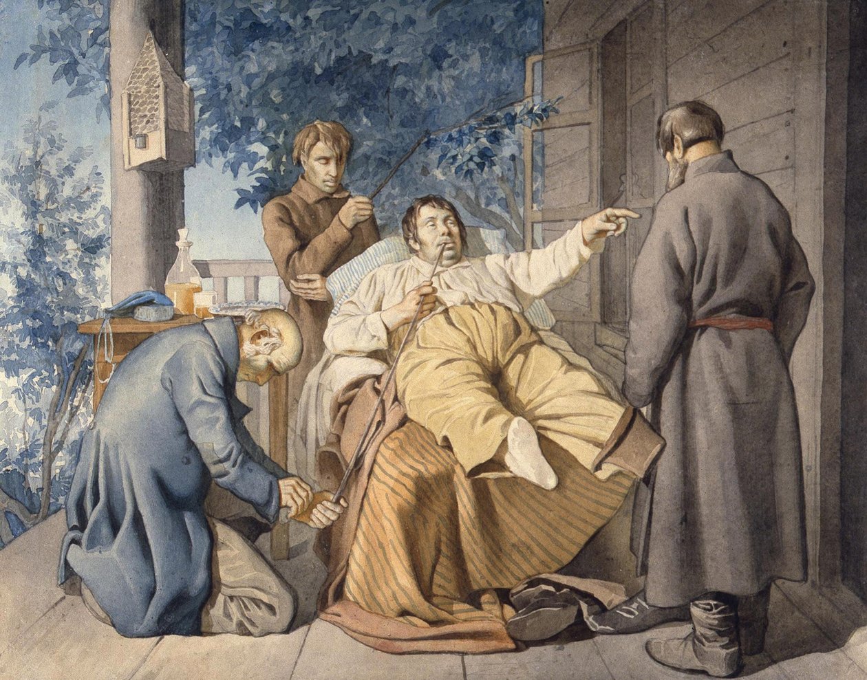 Utleier og hans livegne, 1853 av Konstantin Alexandrovich Trutovsky