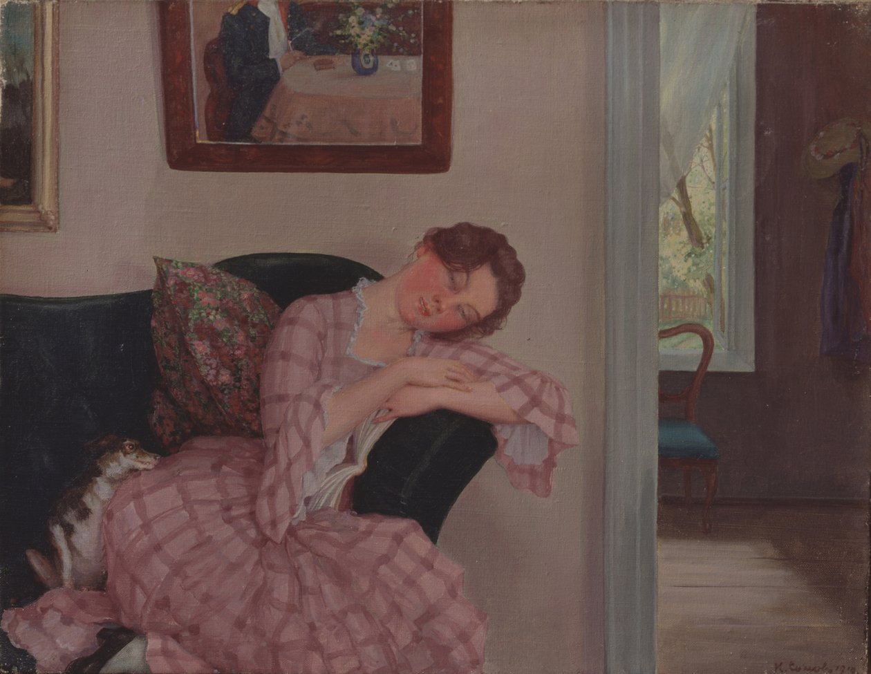 En sovende dame i rosa av Konstantin Andreevic Somov