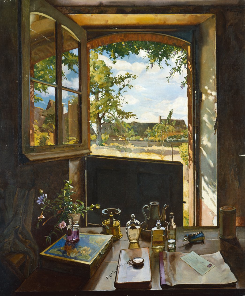 Åpen dør på en hage av Konstantin Andreevic Somov