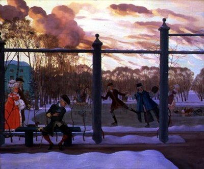 Skøytebane om vinteren av Konstantin Andreevic Somov