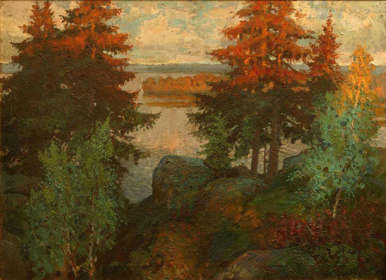 Høstlandskap, 1920 av Konstantin Ivanovich Gorbatov