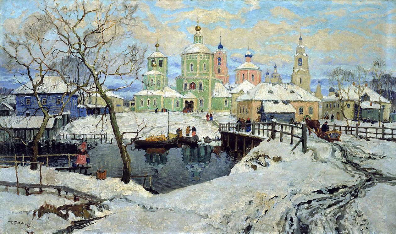 Lille landsby Torzhok, 1917. av Konstantin Ivanovich Gorbatov