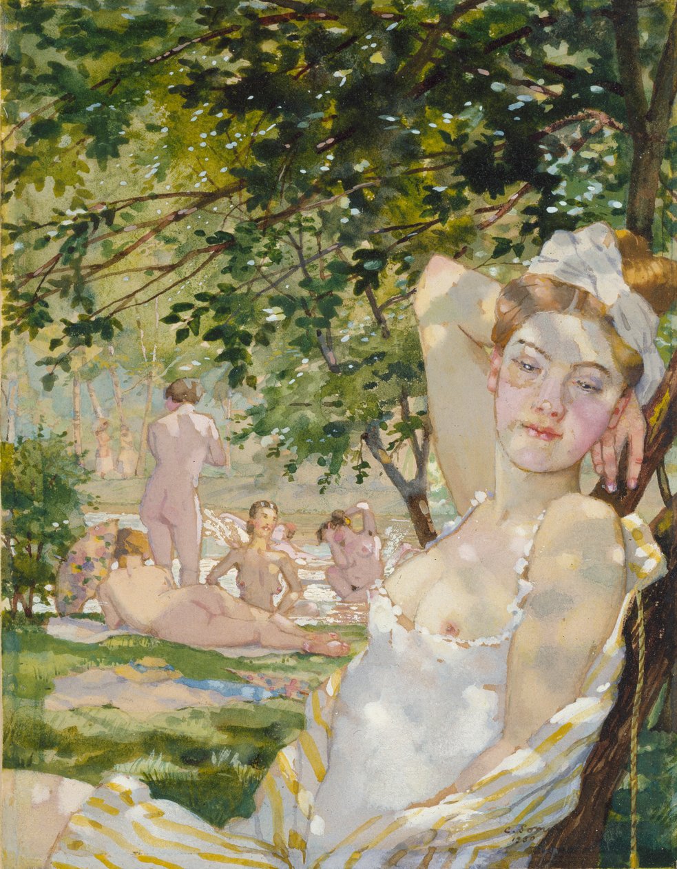 Badende i solen, 1930 av Konstantin Somov