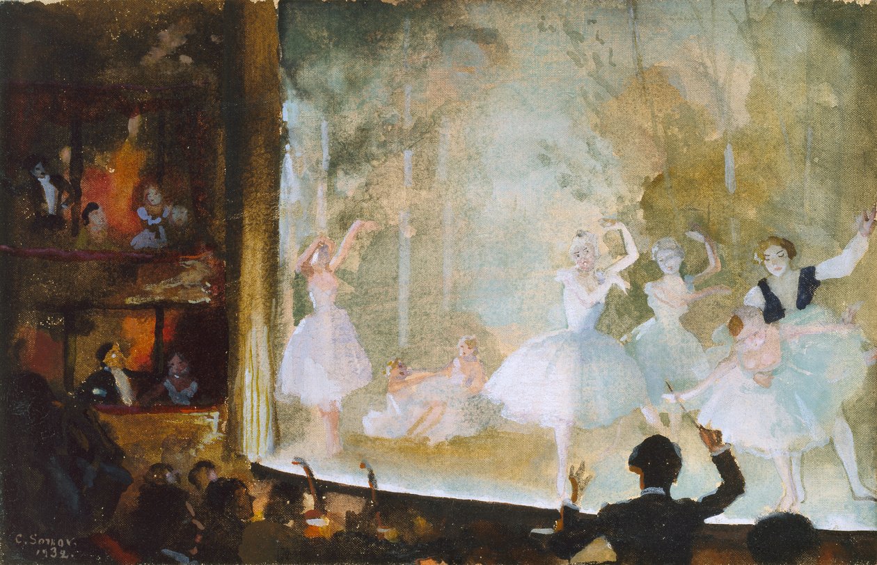 Russisk ballett, Champs-Elysees: Les Sylphides, 1932 av Konstantin Somov