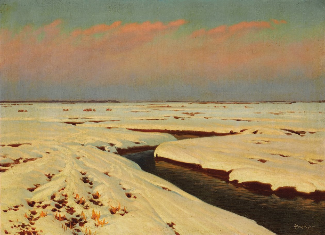 Vinterlandskap av Konstantin Yakovlevich Kryzhitsky