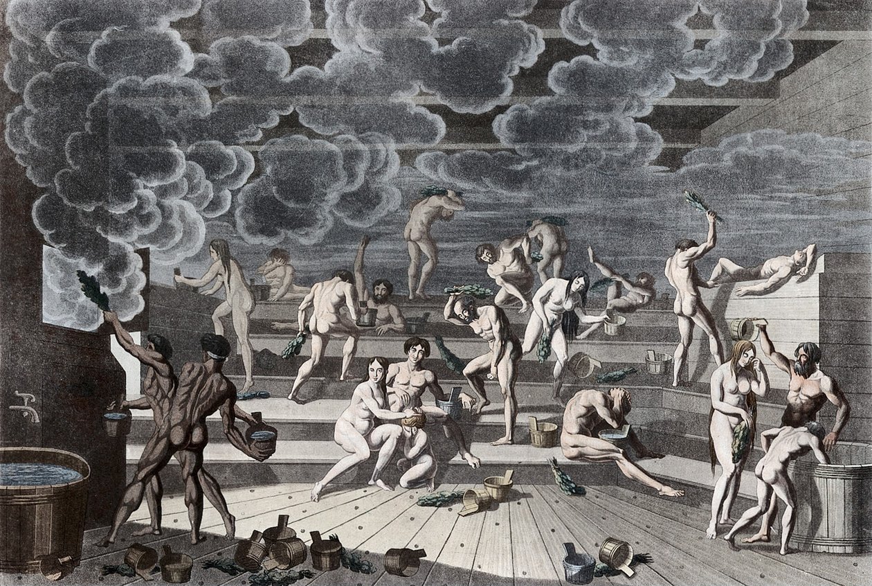 Et russisk badehus, 1811 av Korneev