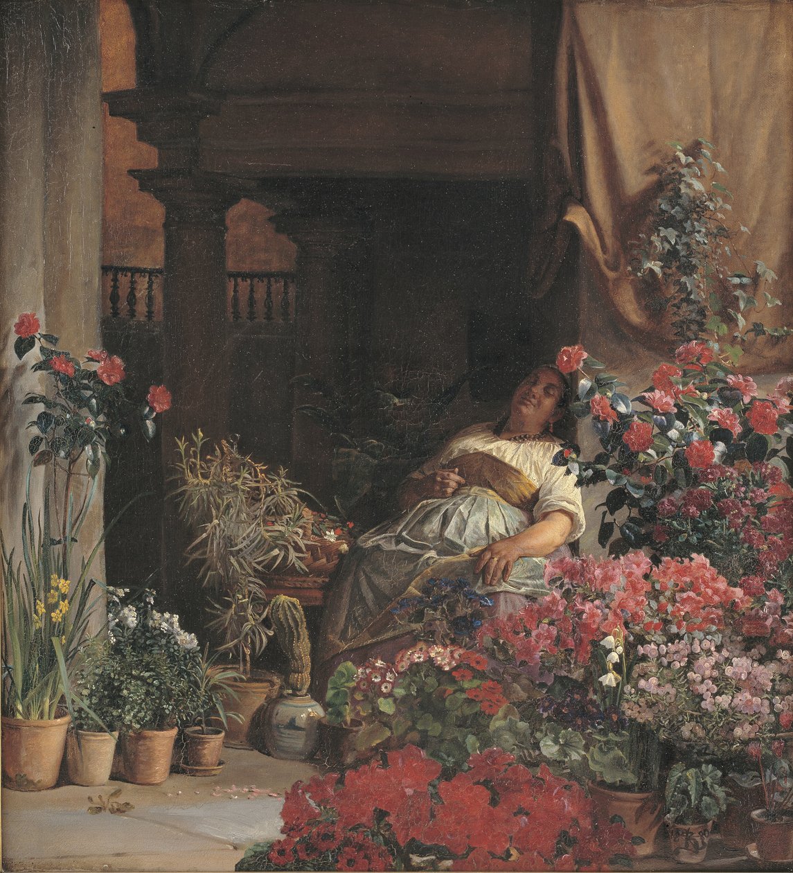 En florentinsk blomsterselger av Kristian Zahrtmann