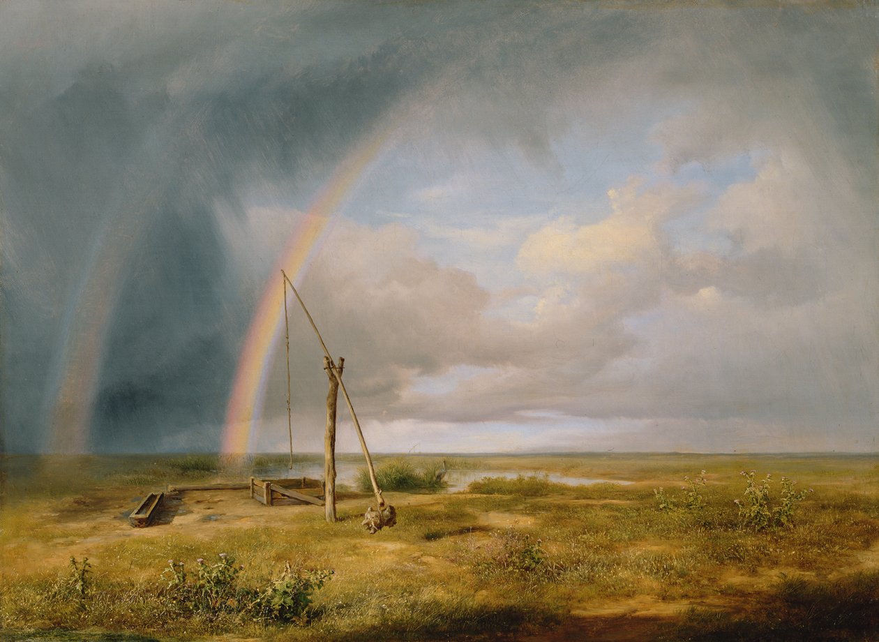 Well Against a Rainbow, 1800-tallet av Károly Markó