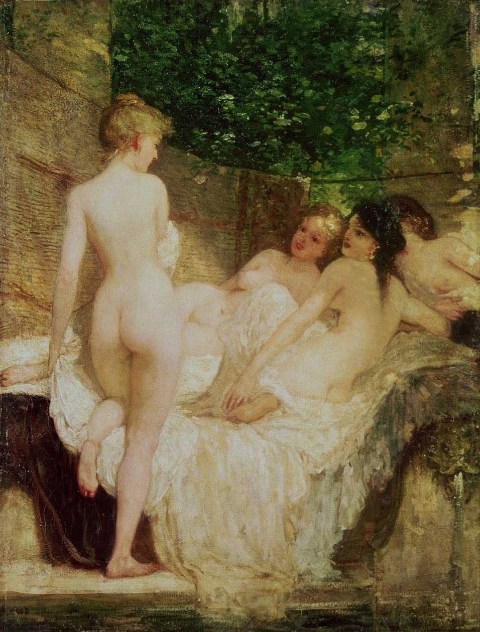Etter badet, ca. 1880 av Károly Lotz