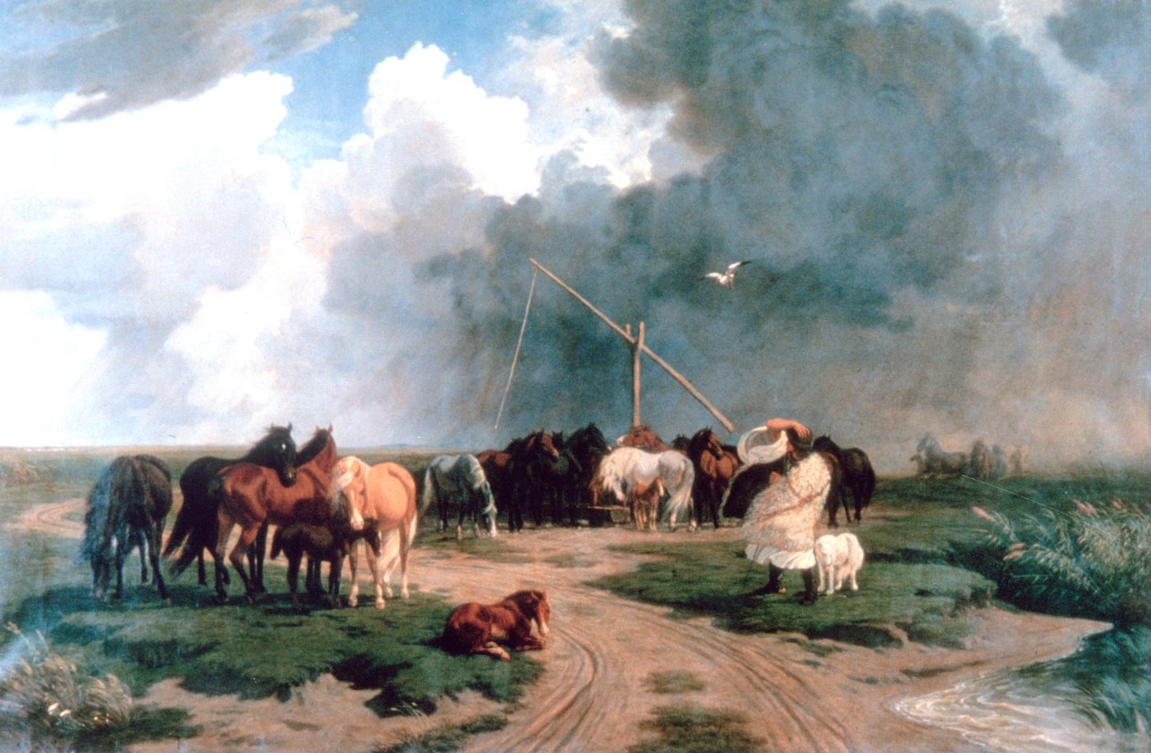 Hester i stormen, 1862 av Károly Lotz
