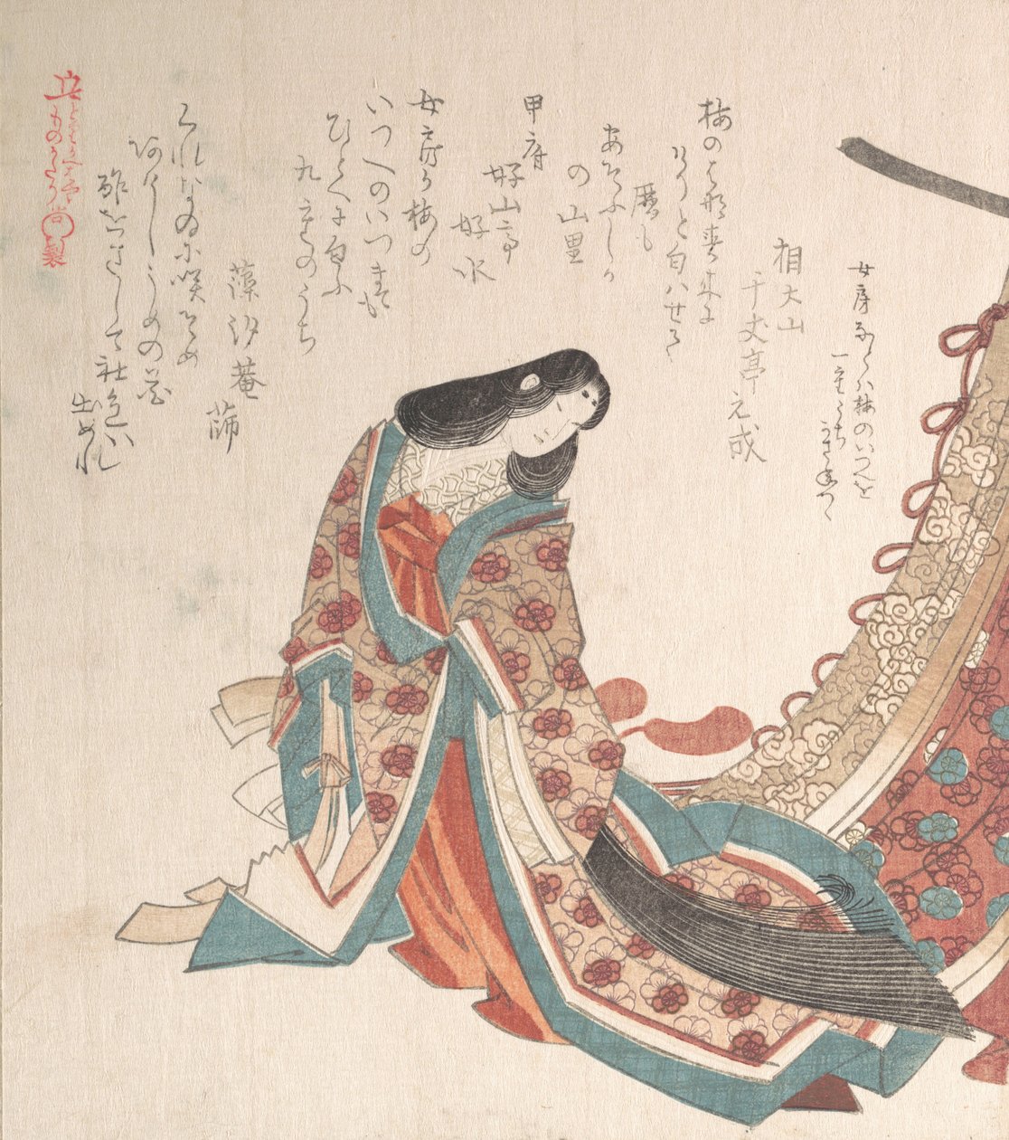 Ung hoffdame, 1800-tallet. av Kubo Shunman