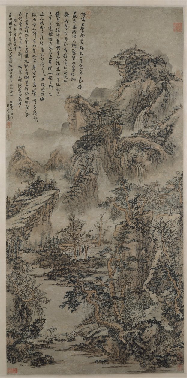 Wooded Mountains at Dusk, datert 1666. av Kuncan