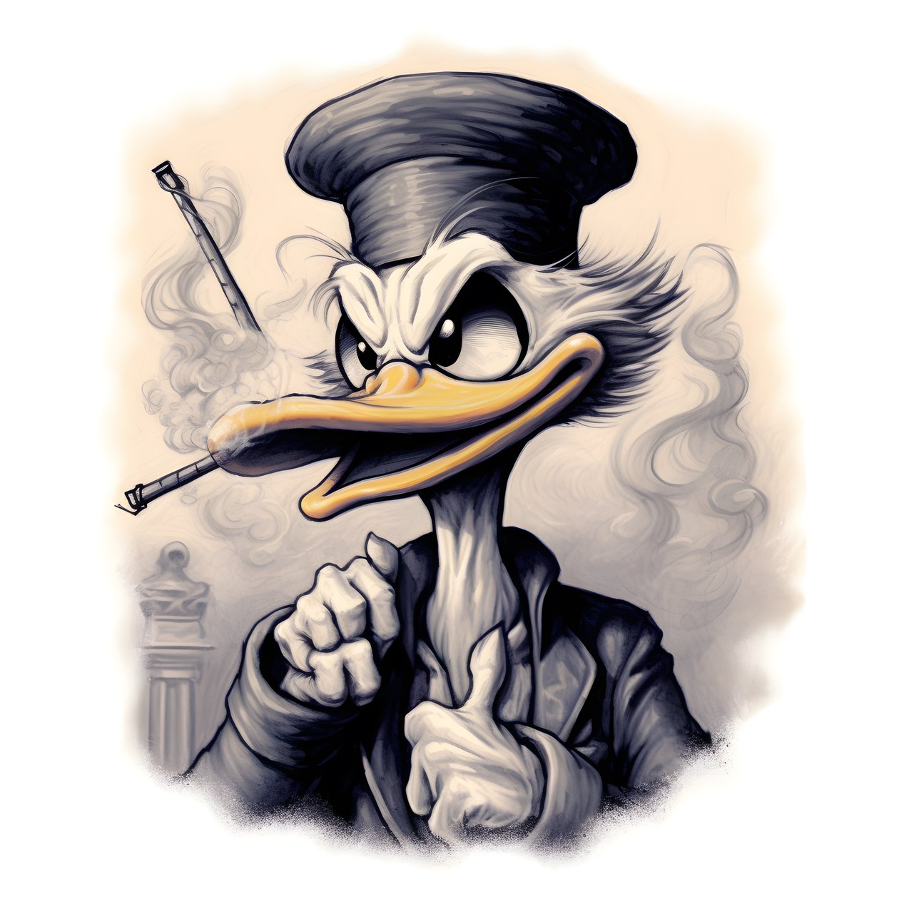 Scrooge McDuck, røyker en stor marihuana joint 3 av Kurt Heppke