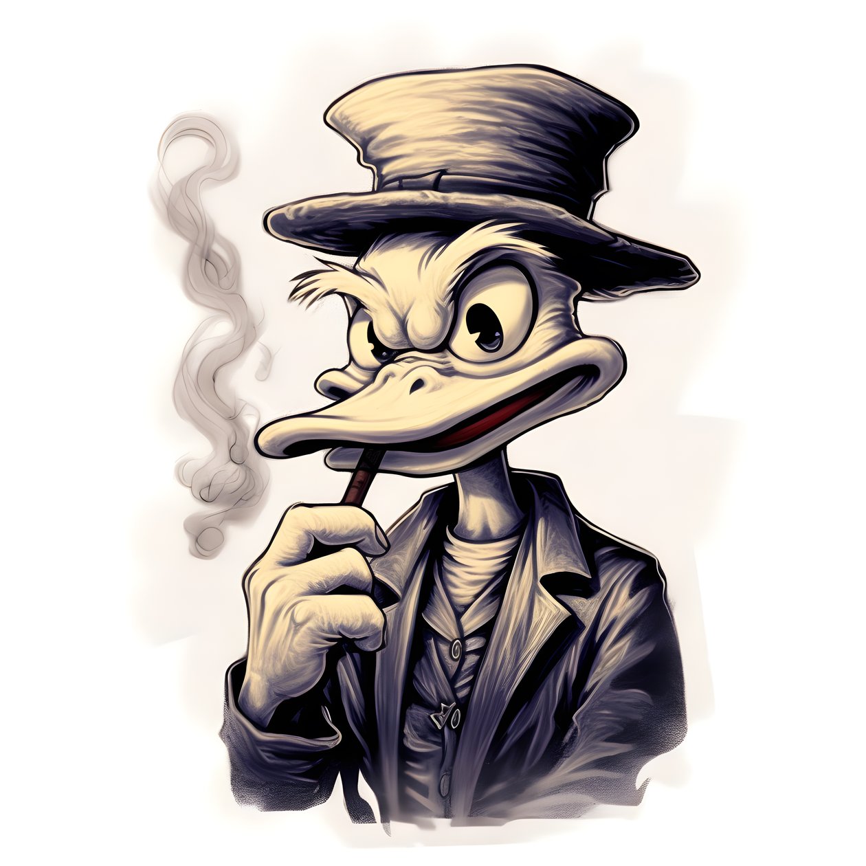 Scrooge McDuck, røyker en stor marihuana joint 4 av Kurt Heppke