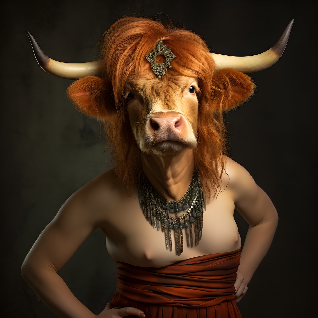 Highland Cow som Marilyn Monroe 1 av Kurt Heppke