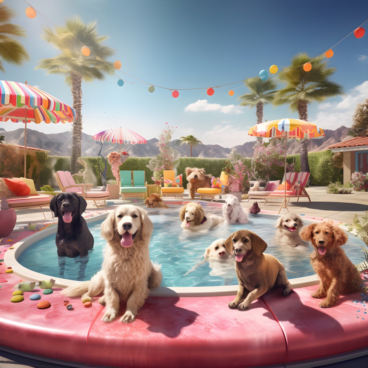 Hundebassengfest i Palm Springs 2 av Kurt Heppke