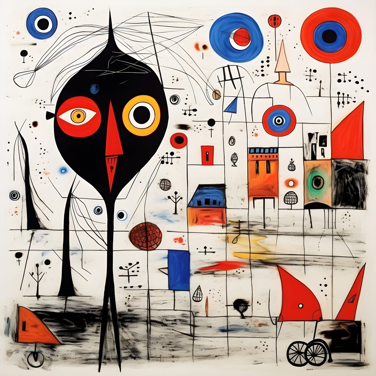 Surrealistiske illustrasjoner av Joan Miró. 2 av Kurt Heppke