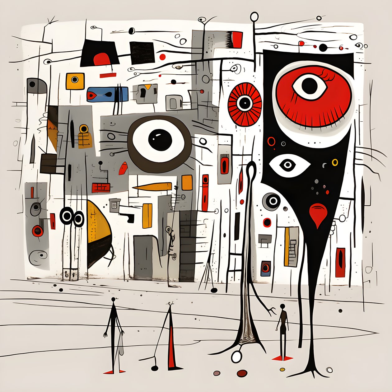 Surrealistiske illustrasjoner av Joan Miró. 4 av Kurt Heppke