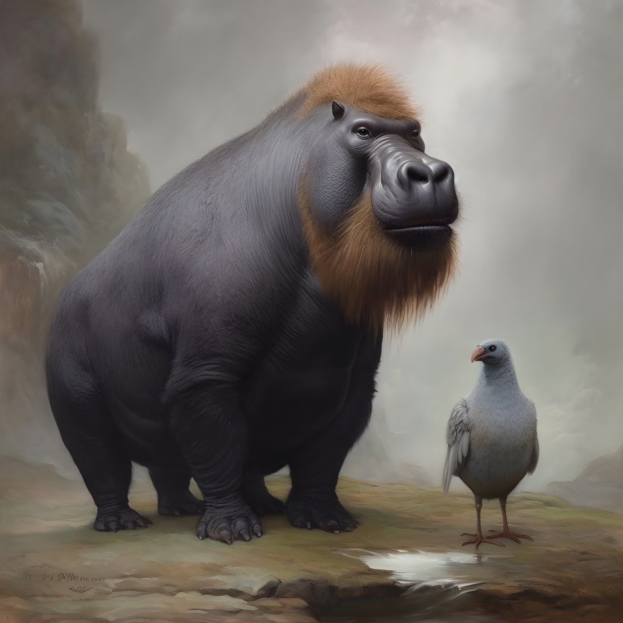 Capybara blandet med en silverback gorilla 4 av Kurt Heppke