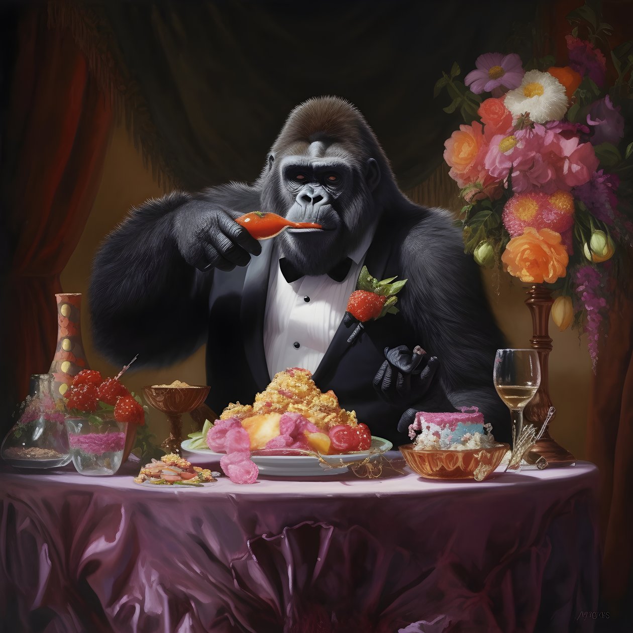 en gorilla som spiser 1 av Kurt Heppke