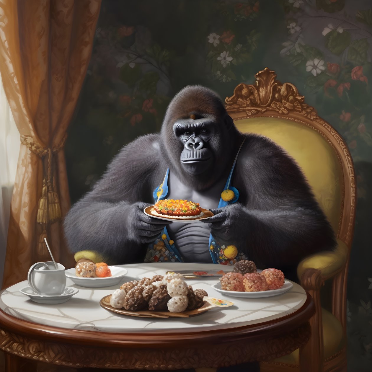 en gorilla som spiser 3 av Kurt Heppke