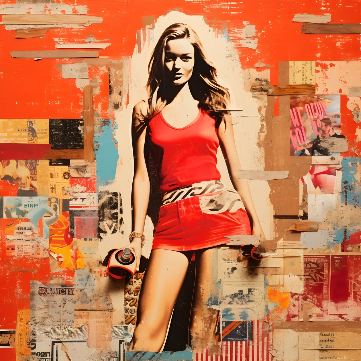 rote Collage, Skateboards 4 av Kurt Heppke