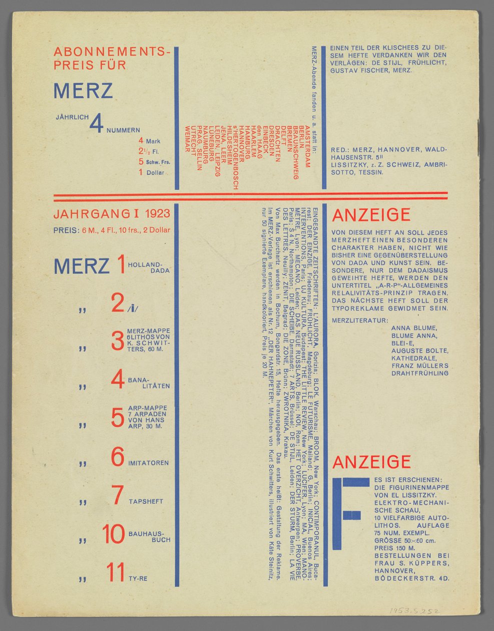8 Merz 9 av Kurt Schwitters