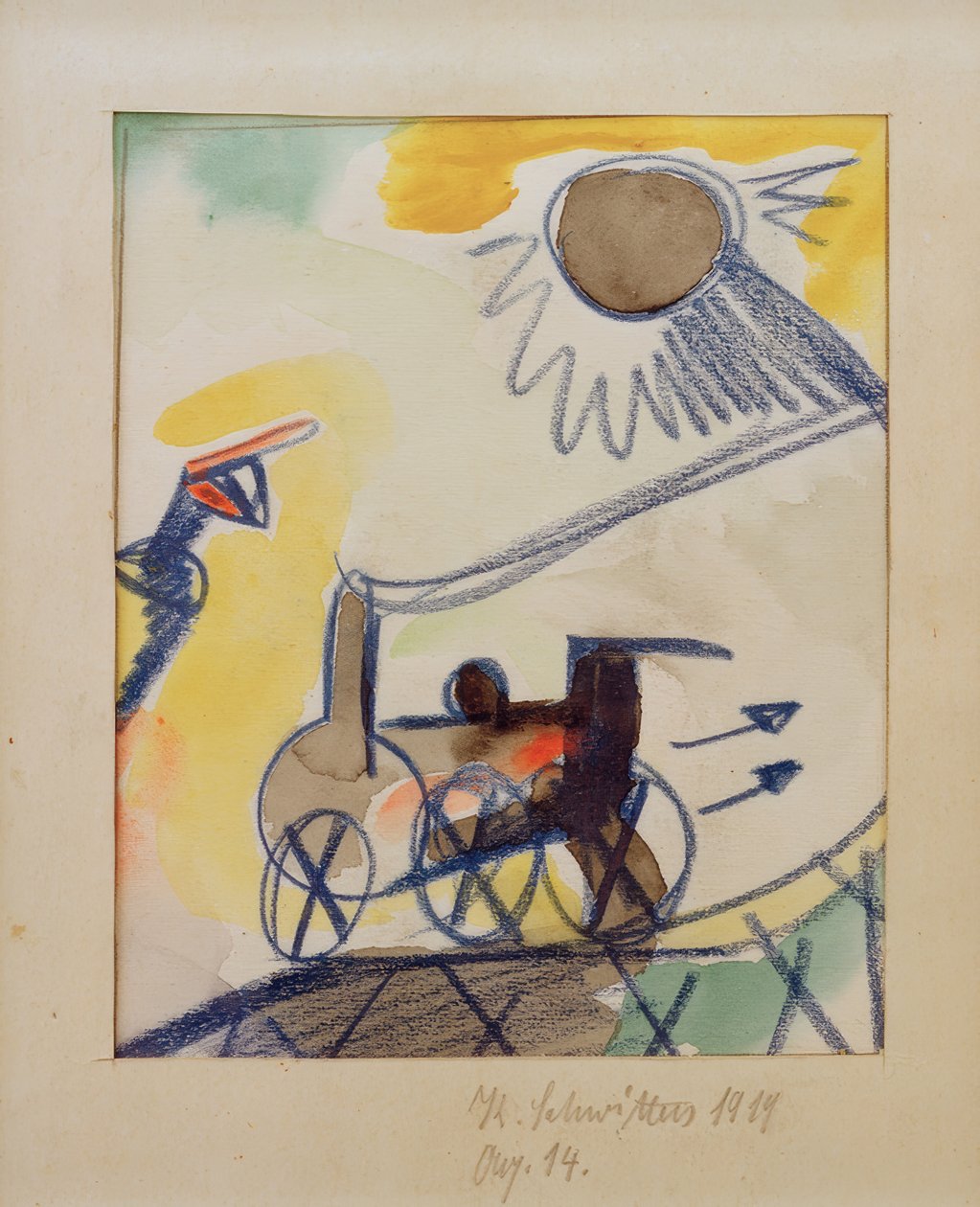 En q. 14 (lokomotiv bakover) av Kurt Schwitters