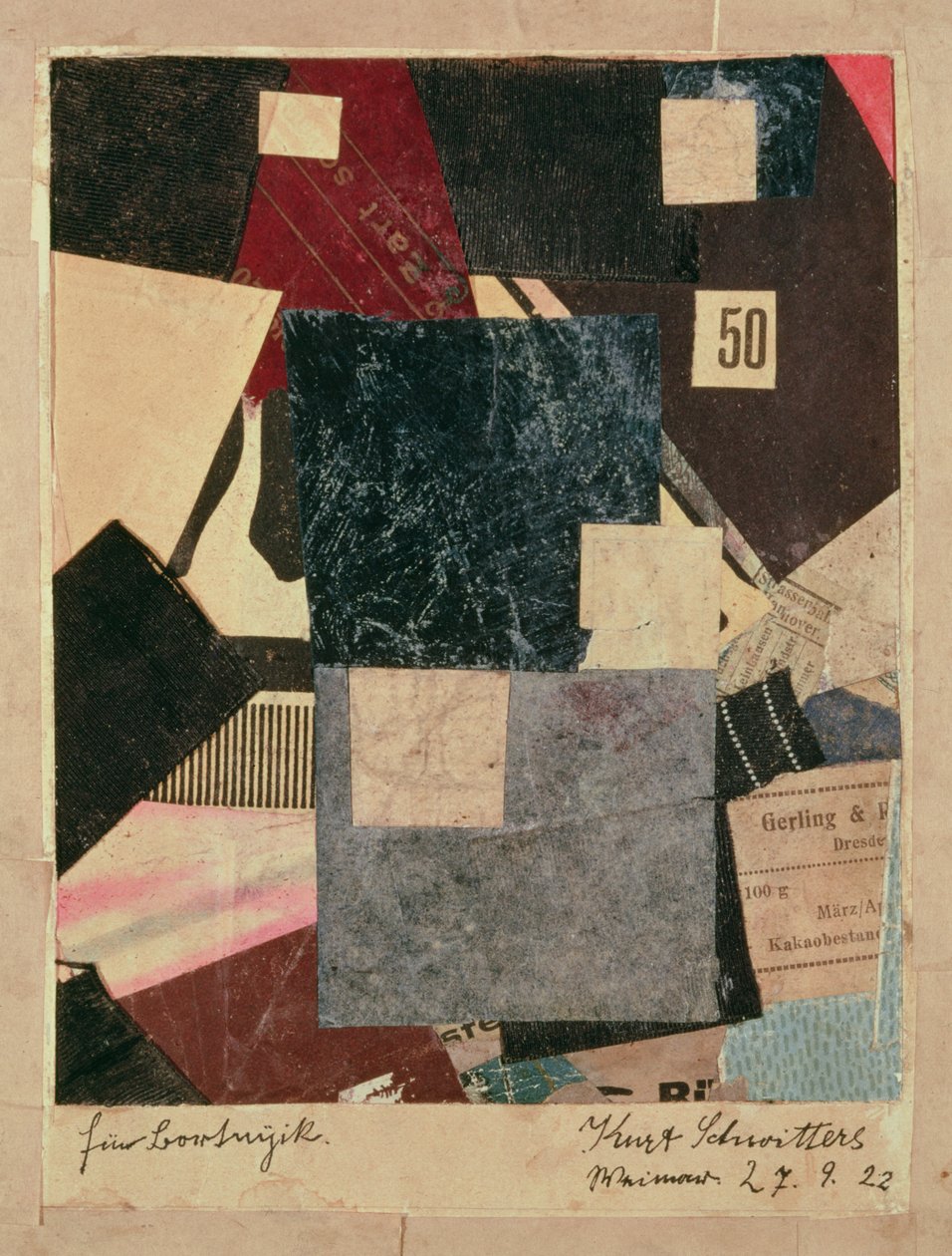 Komposisjon, 1922 av Kurt Schwitters