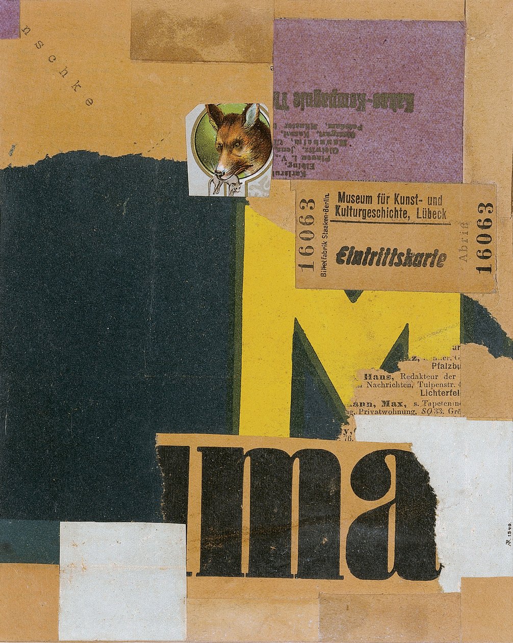 Inngangsbillett Mz 456, 1922 av Kurt Schwitters