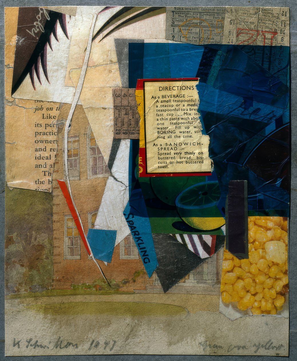 Grønn over gul av Kurt Schwitters