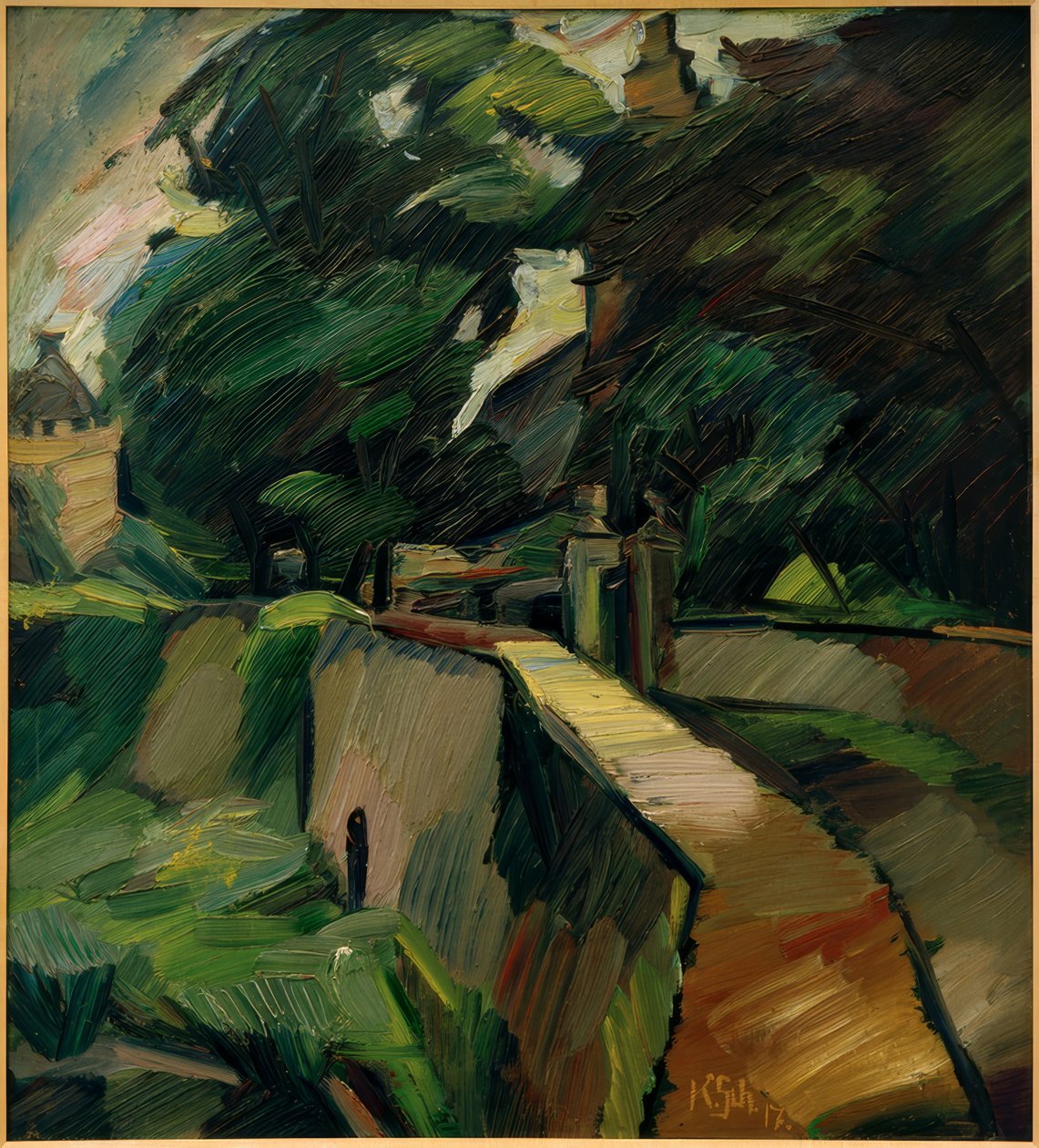 Landskap fra Opherdicke / Gutshof Opherdicke av Kurt Schwitters