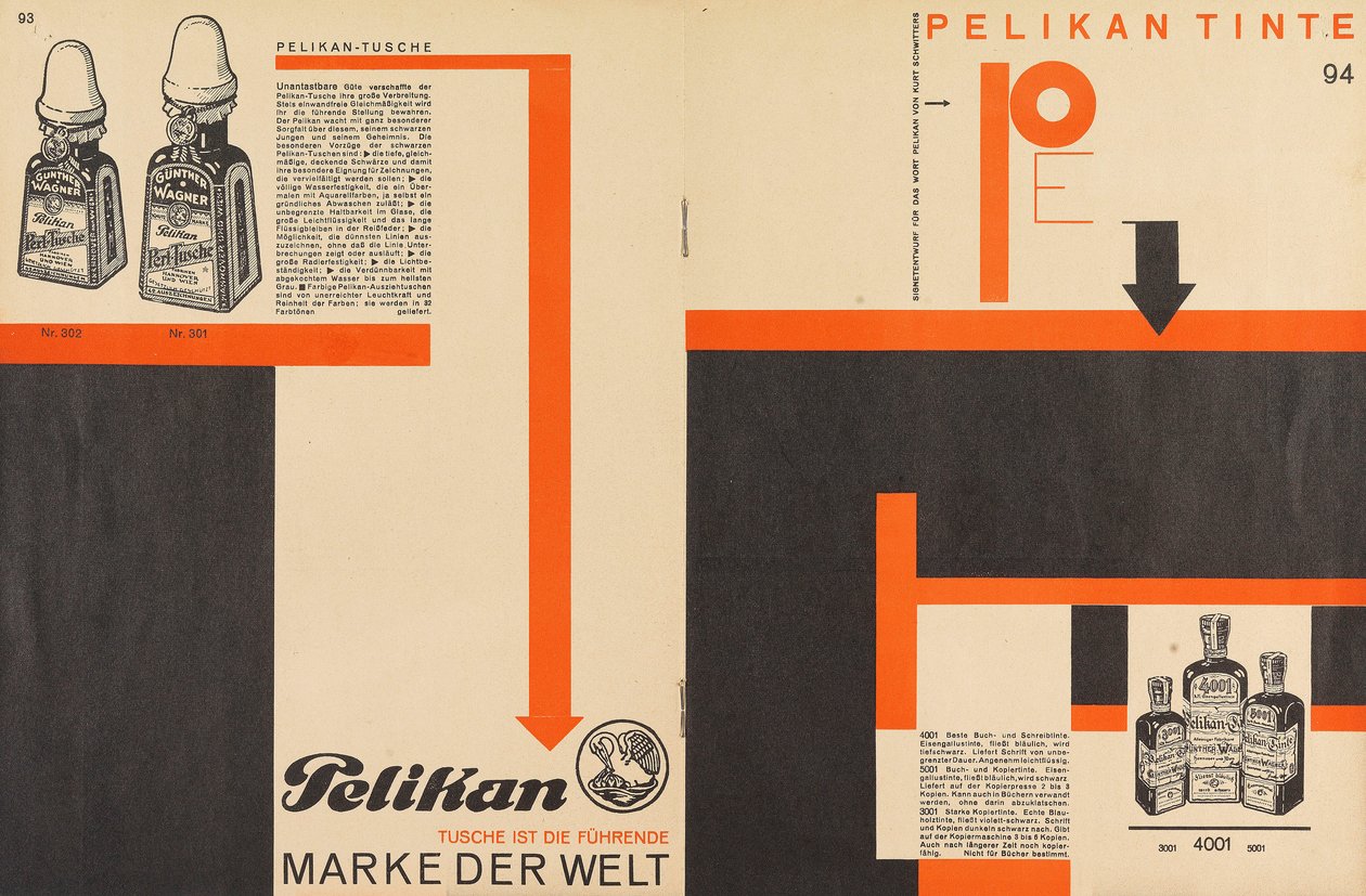 Merz 11 Pelican Ink-annonse, 1924. av Kurt Schwitters