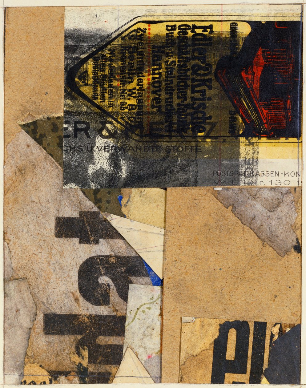 Merzbild, 1922 av Kurt Schwitters