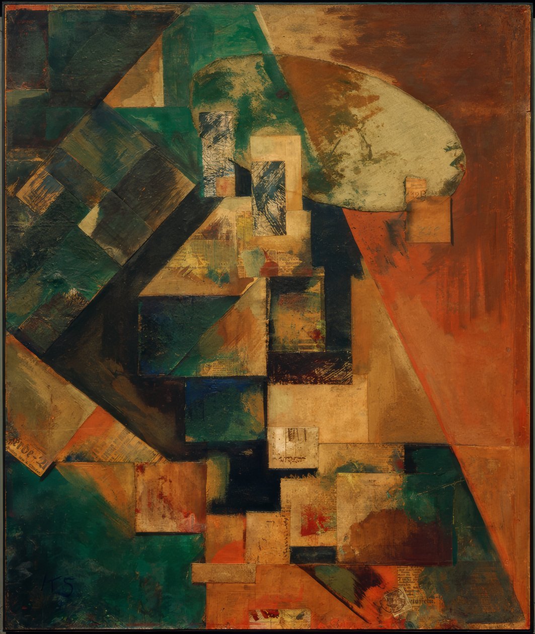 Merzbild 1 B-bilde med rødt kors av Kurt Schwitters