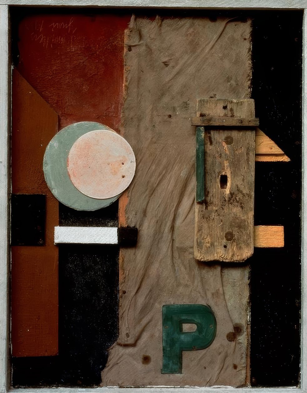 Merzbild P rosa av Kurt Schwitters