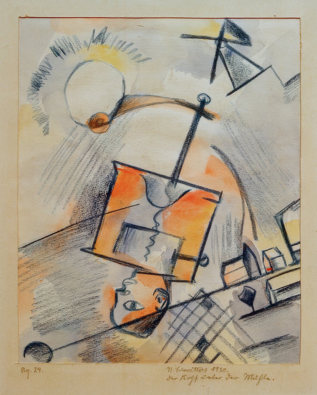 Uten tittel (Hodet under møllen) av Kurt Schwitters