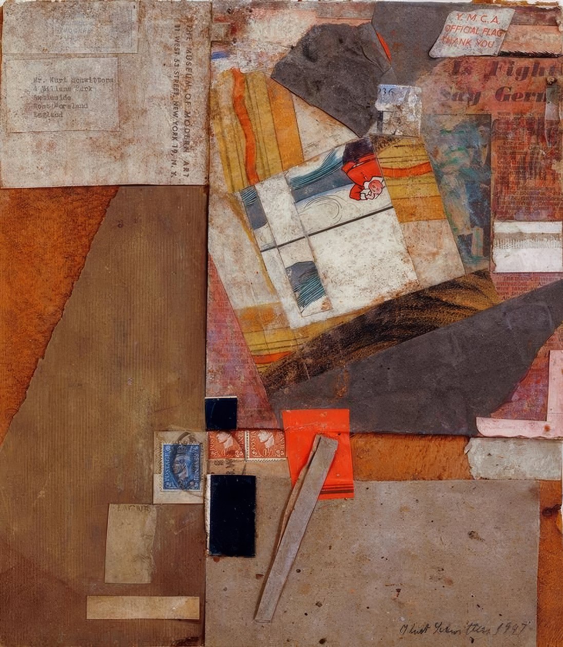 Ohne Titel (Y.M.C.A. Offisielt flagg Takk) av Kurt Schwitters