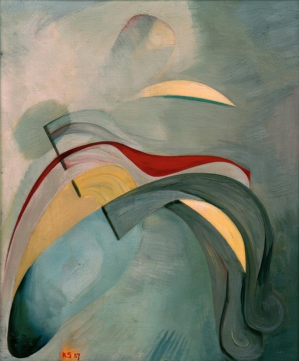 Rød linje (1) av Kurt Schwitters