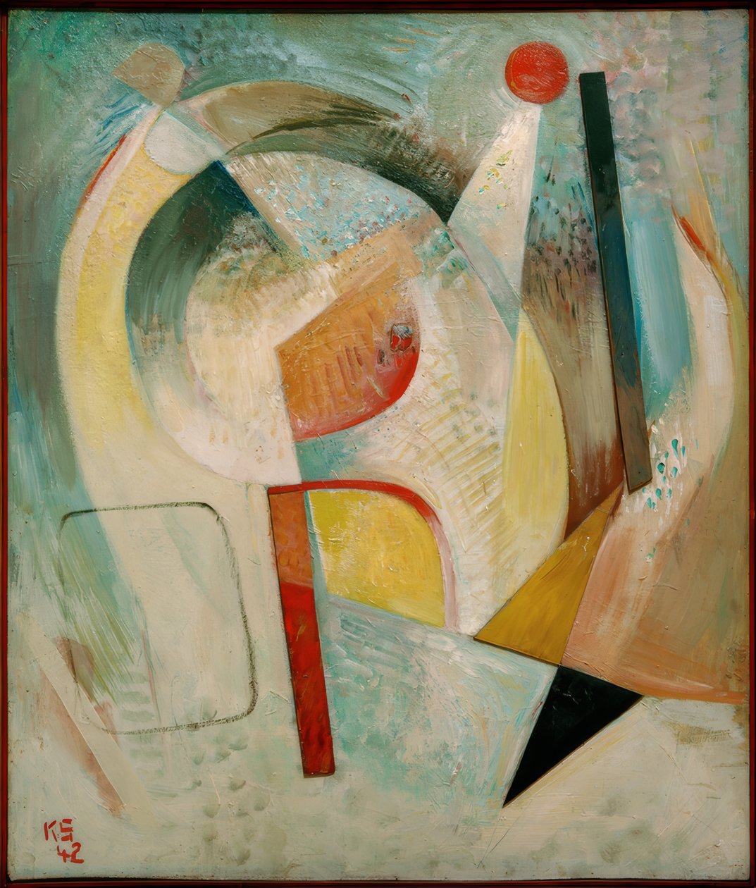 Rød sirkel av Kurt Schwitters